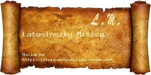 Latosinszky Milica névjegykártya